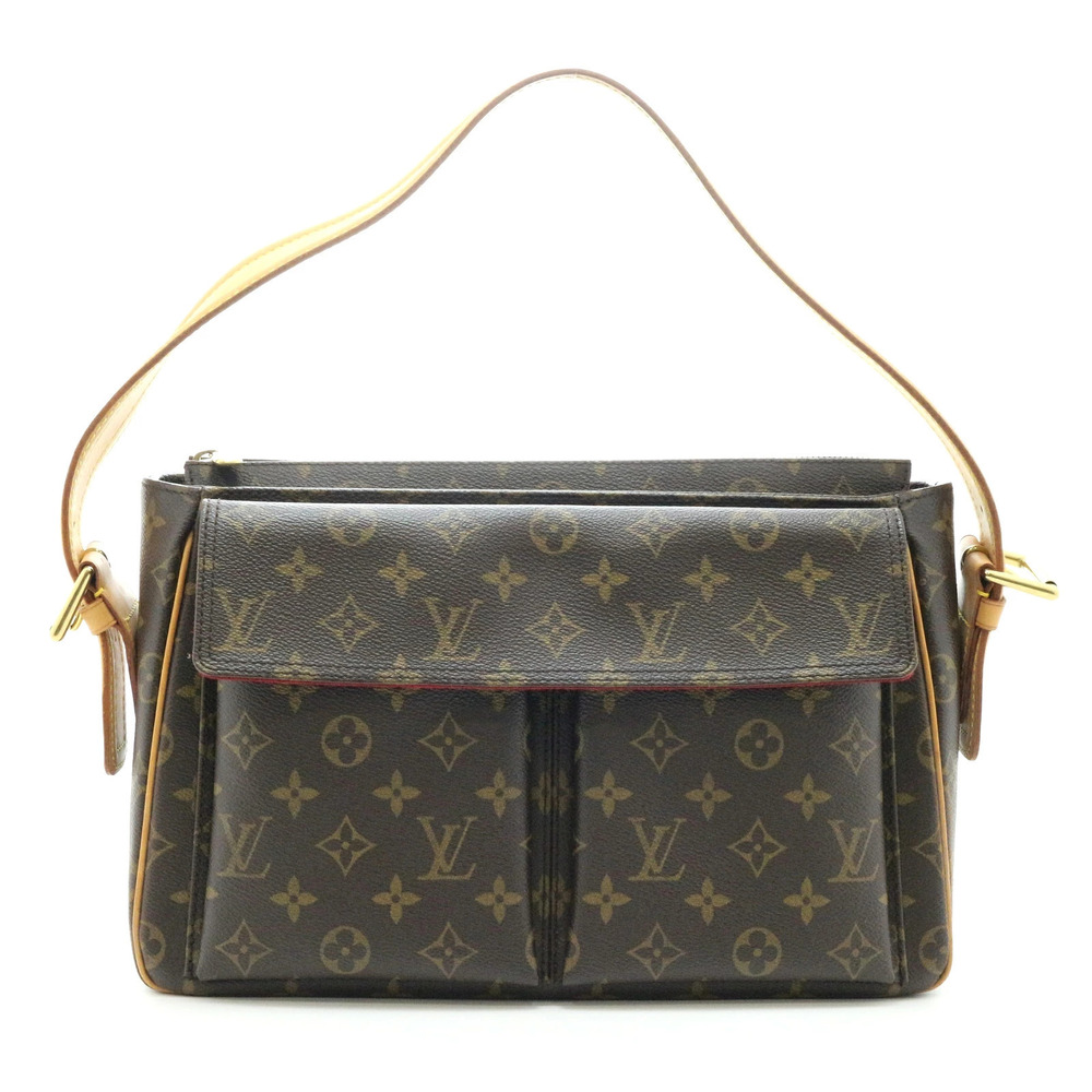 LOUIS VUITTON Viva Cite Shoulder Bag Monogram Canvas Leather Brown